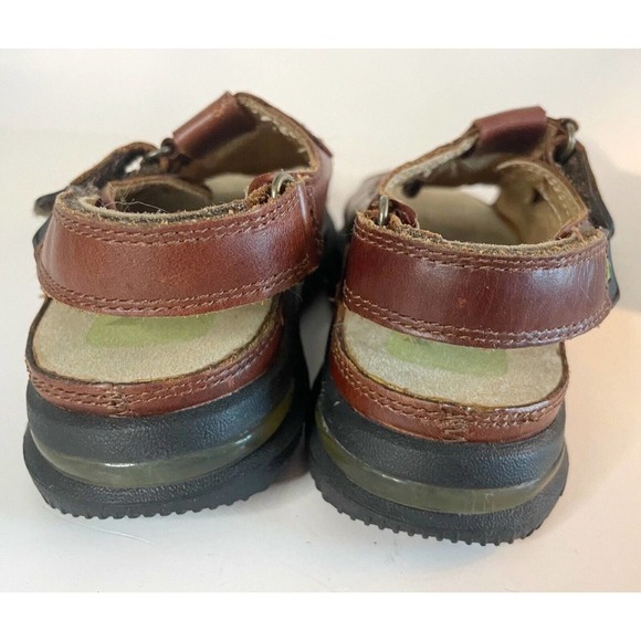 Stride Rite Sandal Toddler Size 11.5 Brown Leather Fisherman Hook Loop Easy On - Picture 4 of 7